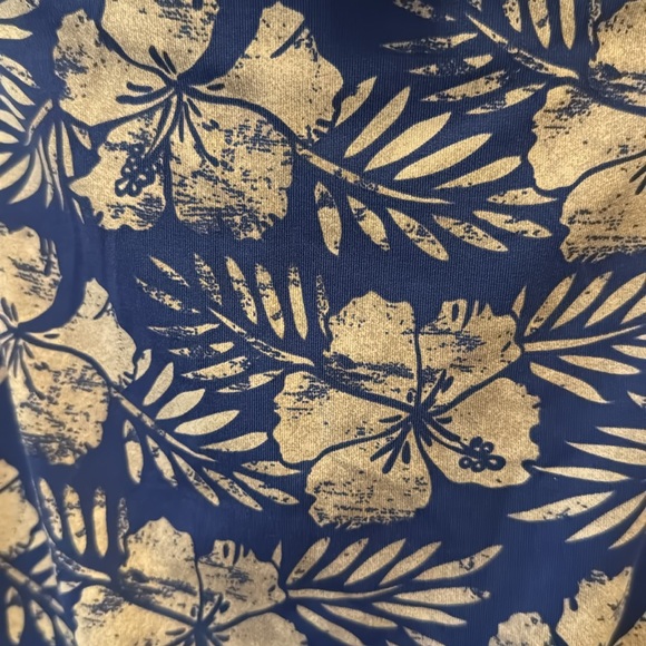 Tommy Bahama Tank Dress Navy Hibiscus Floral Size Small Brown & Blue - Picture 3 of 6